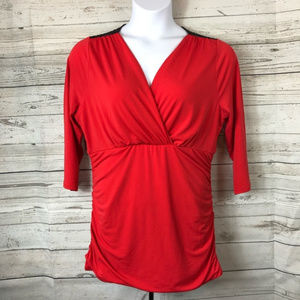 nwt Torrid Red lace back blouse 3/4 sleeve SIZE 4